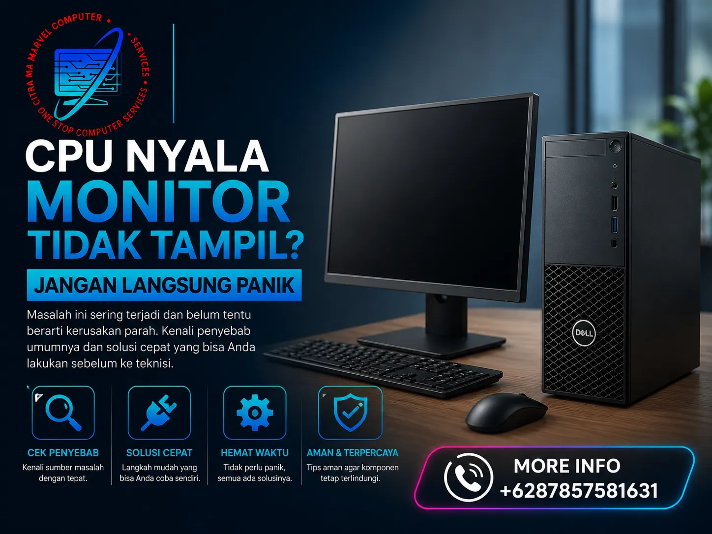 CPU Nyala Monitor Tidak Tampil? Jangan Langsung Panik