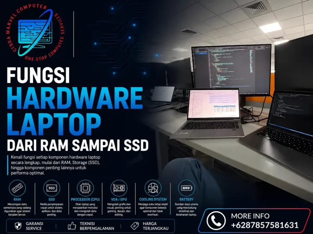 Fungsi Hardware Laptop dari RAM sampai SSD
