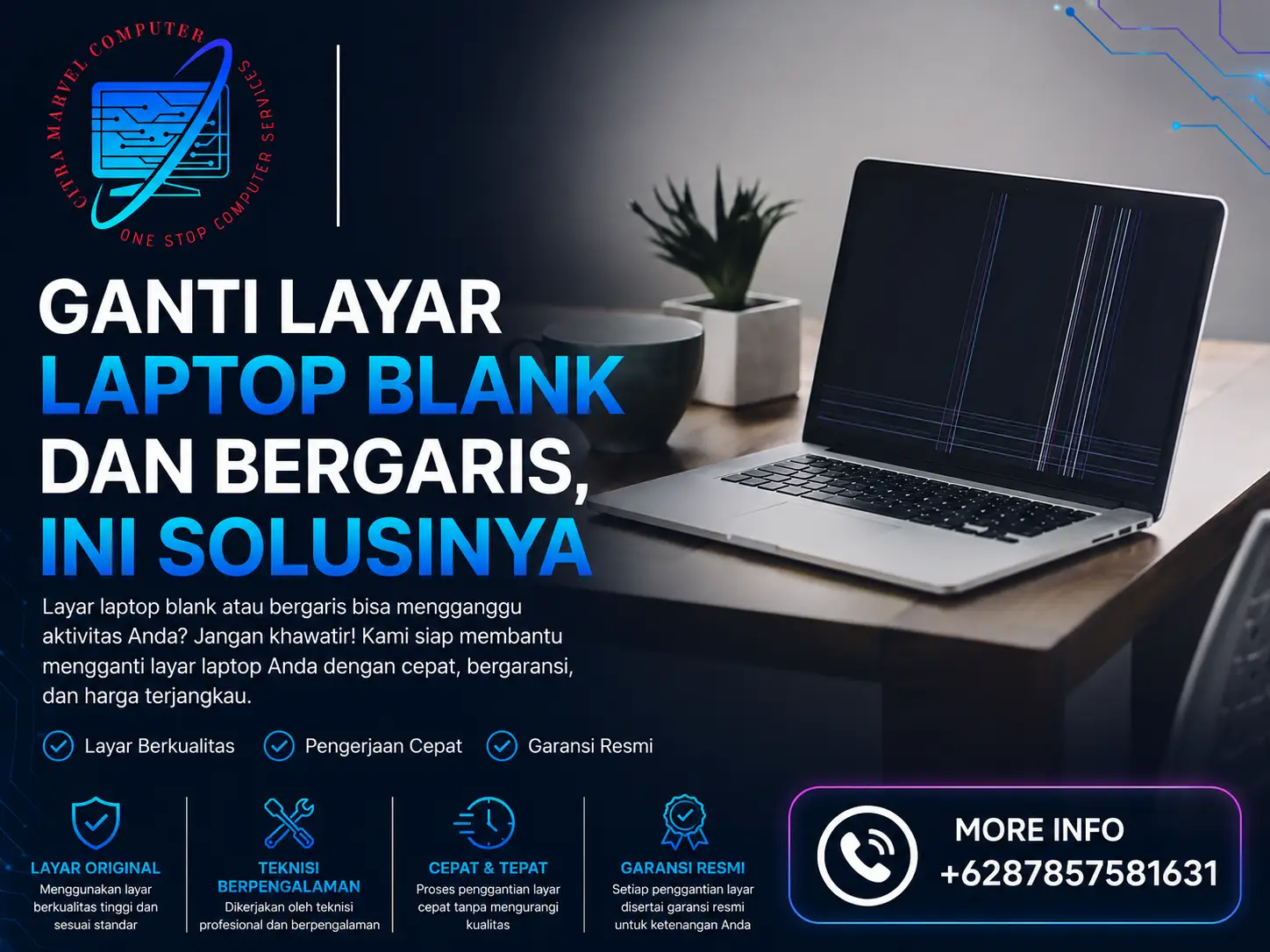 Layar Laptop Blank dan Bergaris, Ini Solusinya Layar Laptop Blank dan Bergaris, Ini Solusinya
