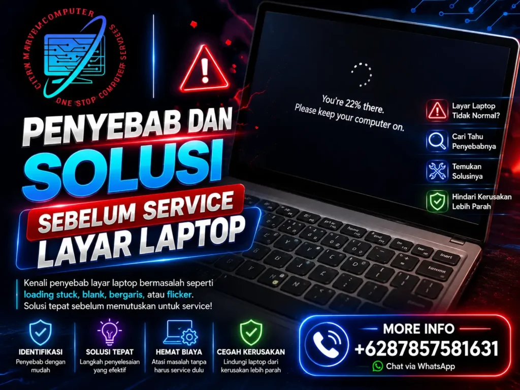 Penyebab dan Solusi Sebelum Service Layar Laptop