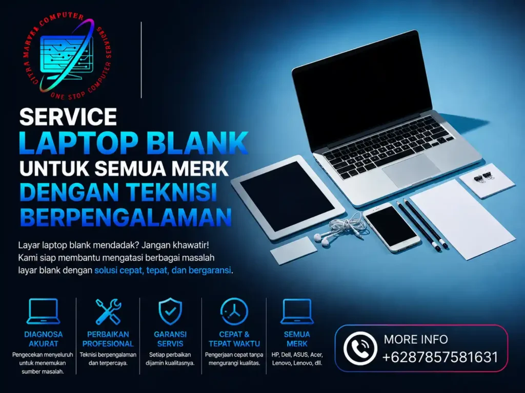 Service Laptop Blank untuk Semua Merk dengan Teknisi Berpengalaman