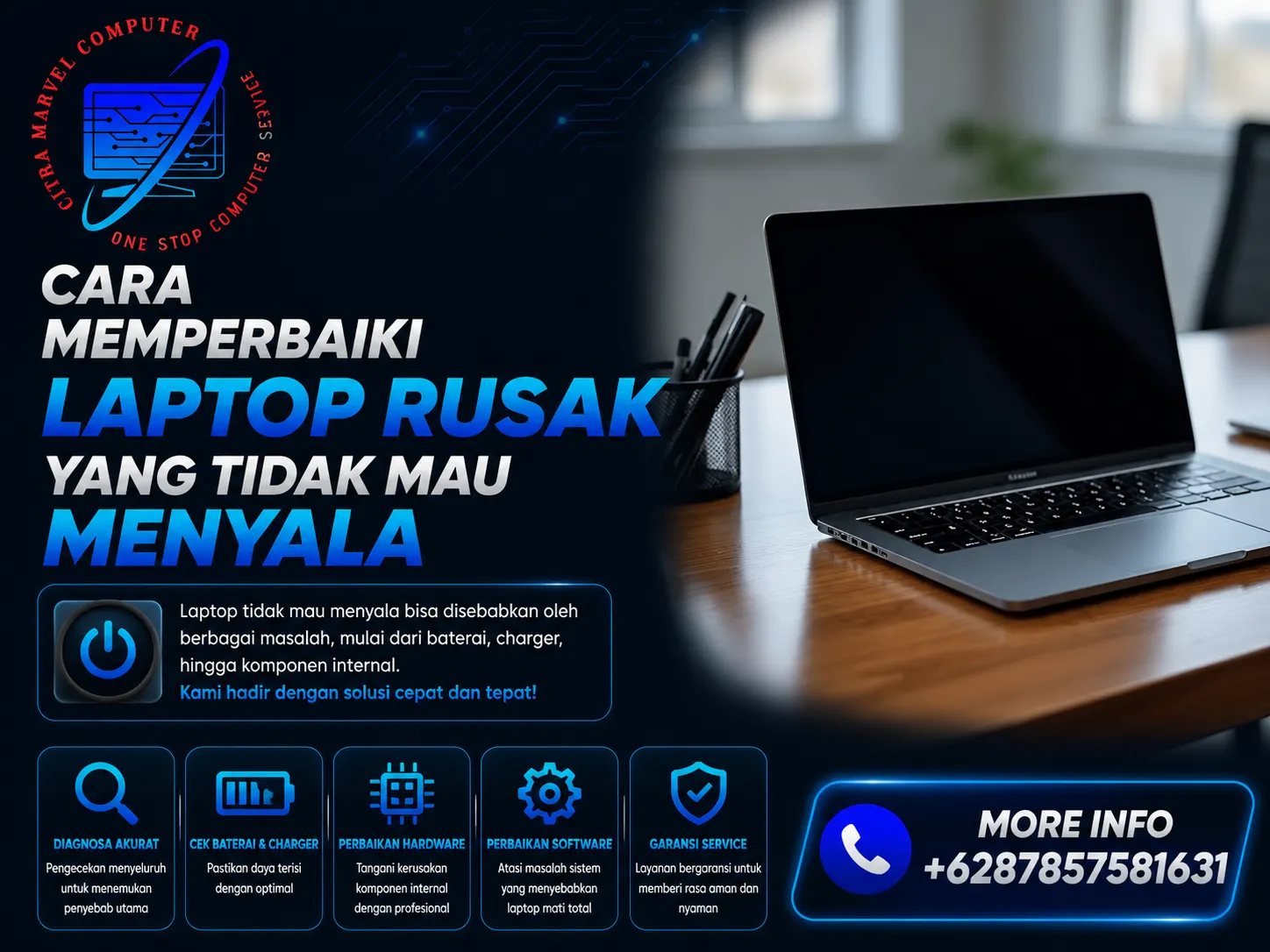 Cara Memperbaiki Laptop Rusak yang Tidak Mau Menyala