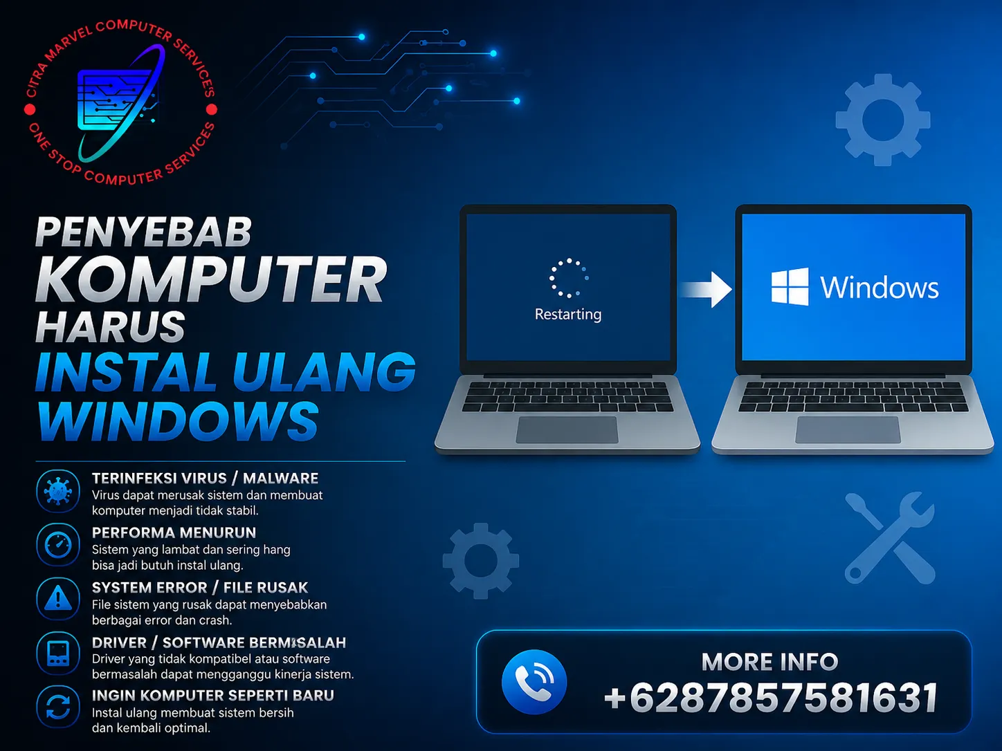 Penyebab Komputer Harus Instal Ulang Windows