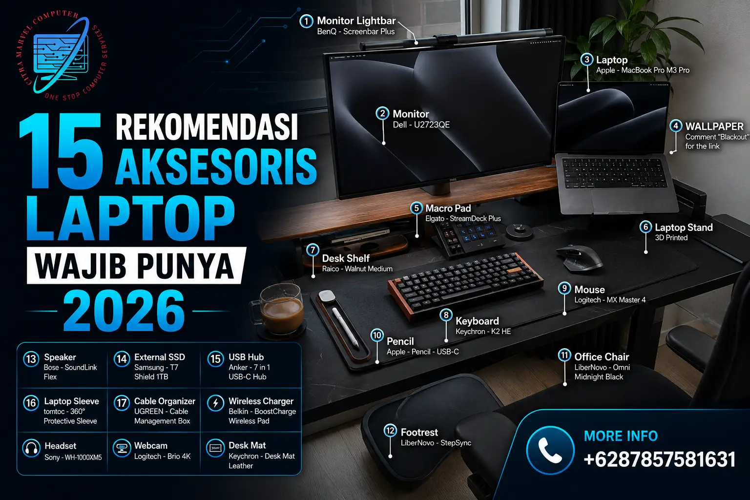15 Rekomendasi Aksesoris Laptop Wajib Punya 2026 15 Rekomendasi Aksesoris Laptop Wajib Punya 2026