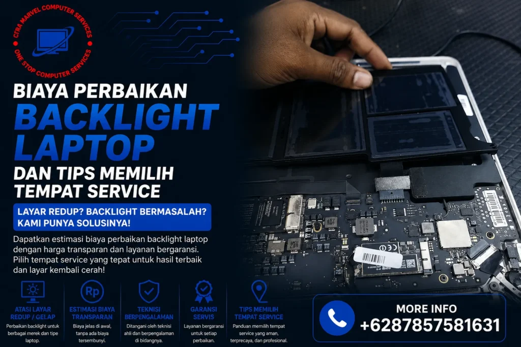 Biaya Perbaikan Backlight Laptop dan Tips Memilih Tempat Service