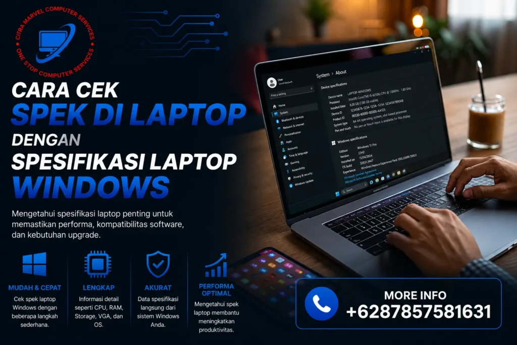 Cara Cek Spek di Laptop dengan Spesifikasi Laptop Windows