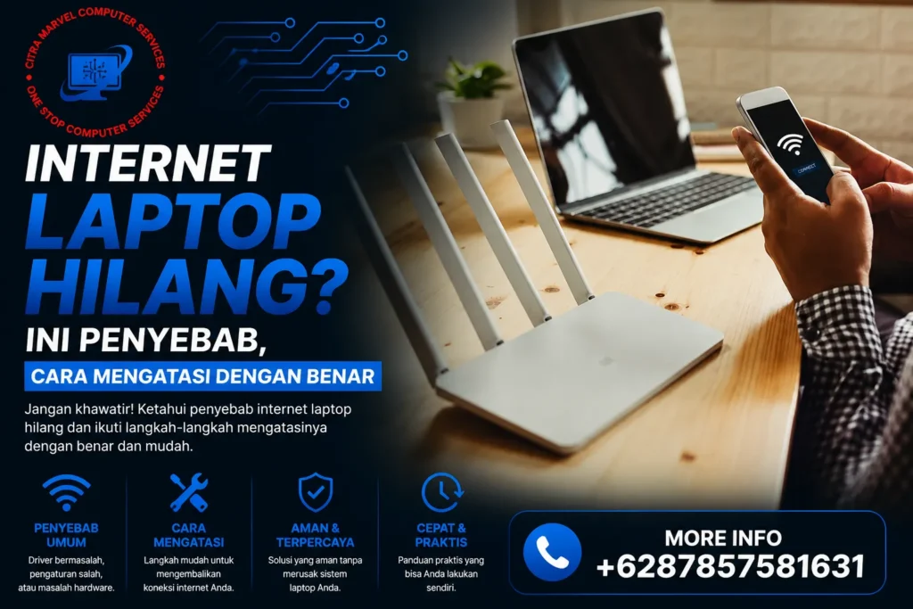 Internet Laptop Hilang? Ini Penyebab, Cara Mengatasi Dengan Benar
