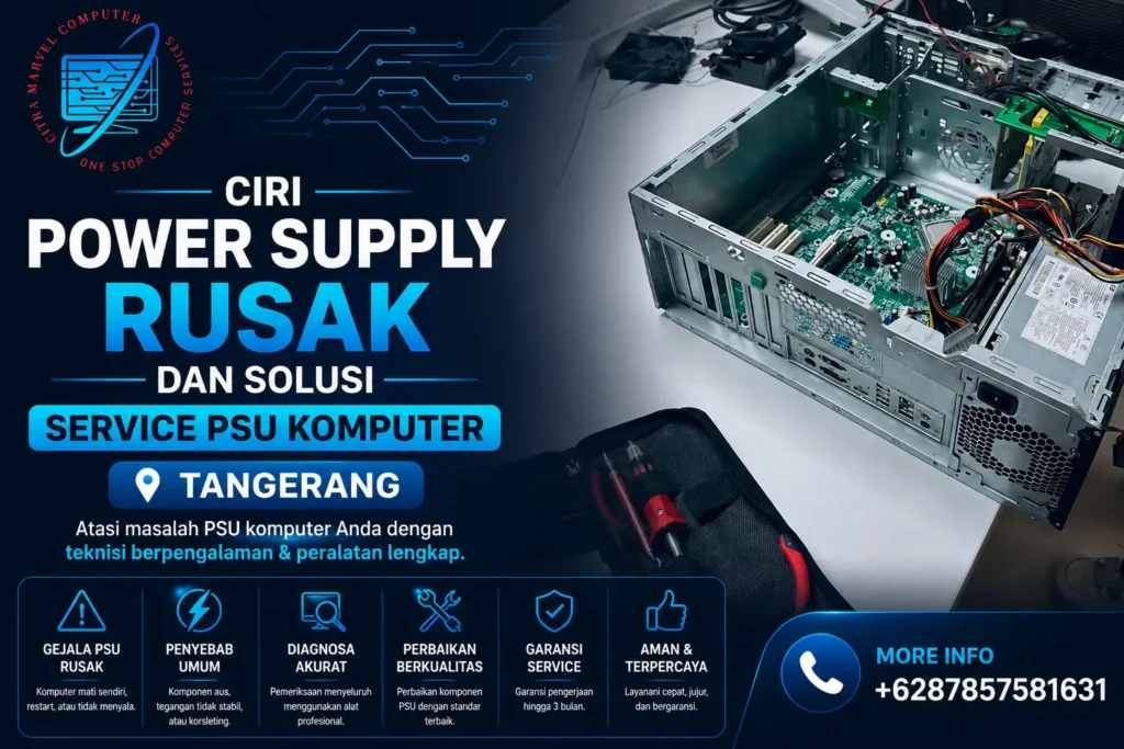 Ciri Power Supply Rusak dan Solusi Service PSU Komputer Tangerang