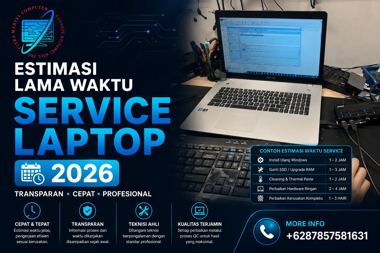 Estimasi Lama Waktu Service Laptop 2026 Estimasi Lama Waktu Service Laptop 2026
