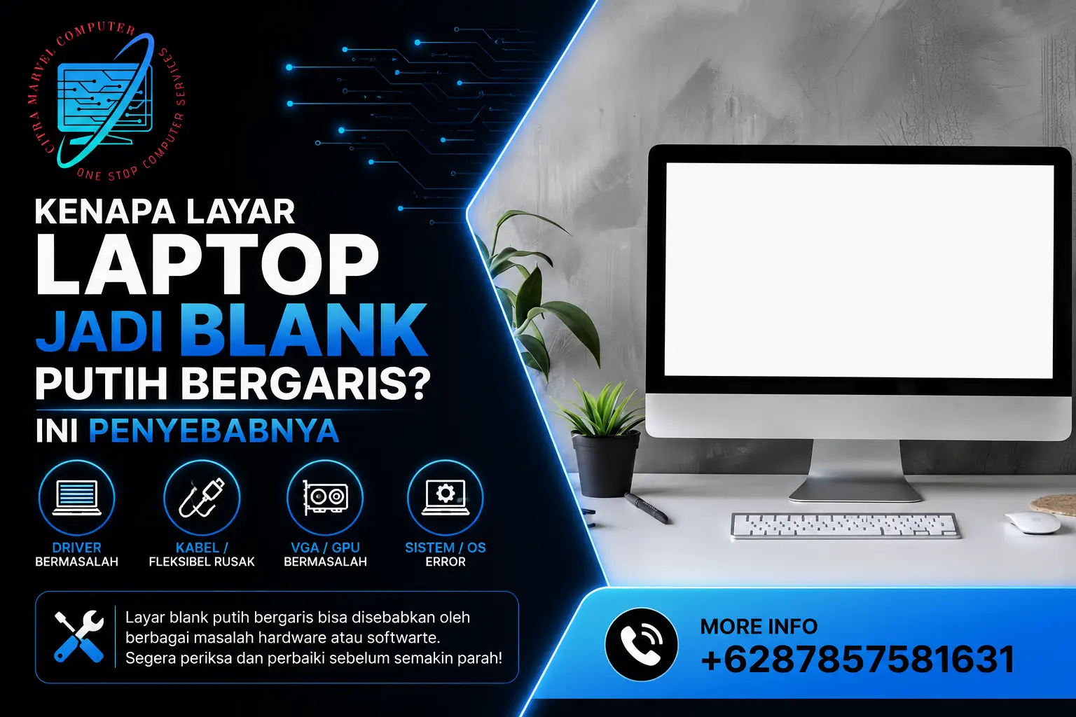 Kenapa Layar Laptop Jadi Blank Putih Bergaris_ Ini Penyebabnya