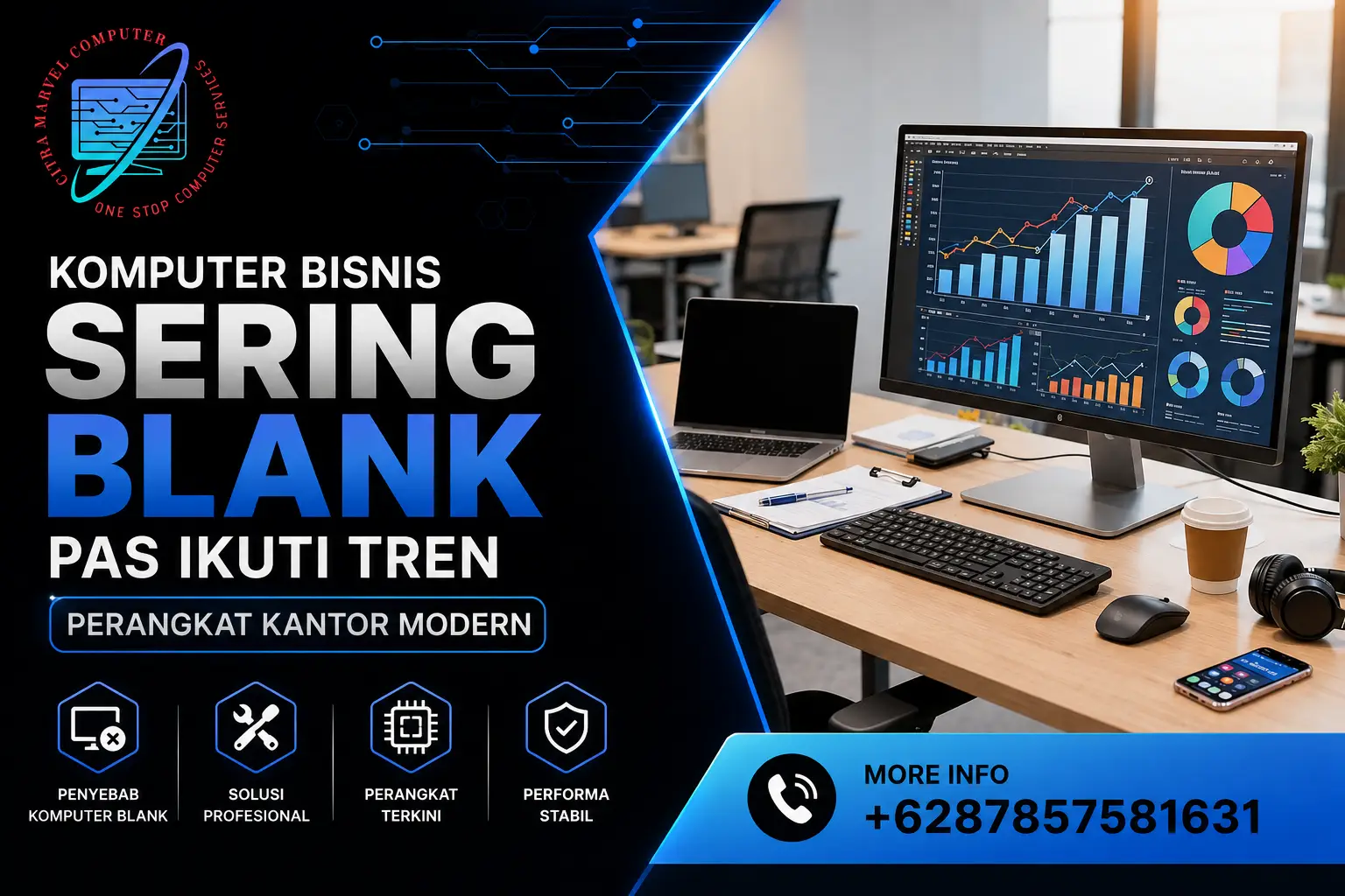 Komputer Bisnis Sering Blank Pas Ikuti Tren Perangkat Kantor Modern Komputer Bisnis Sering Blank Pas Ikuti Tren Perangkat Kantor Modern