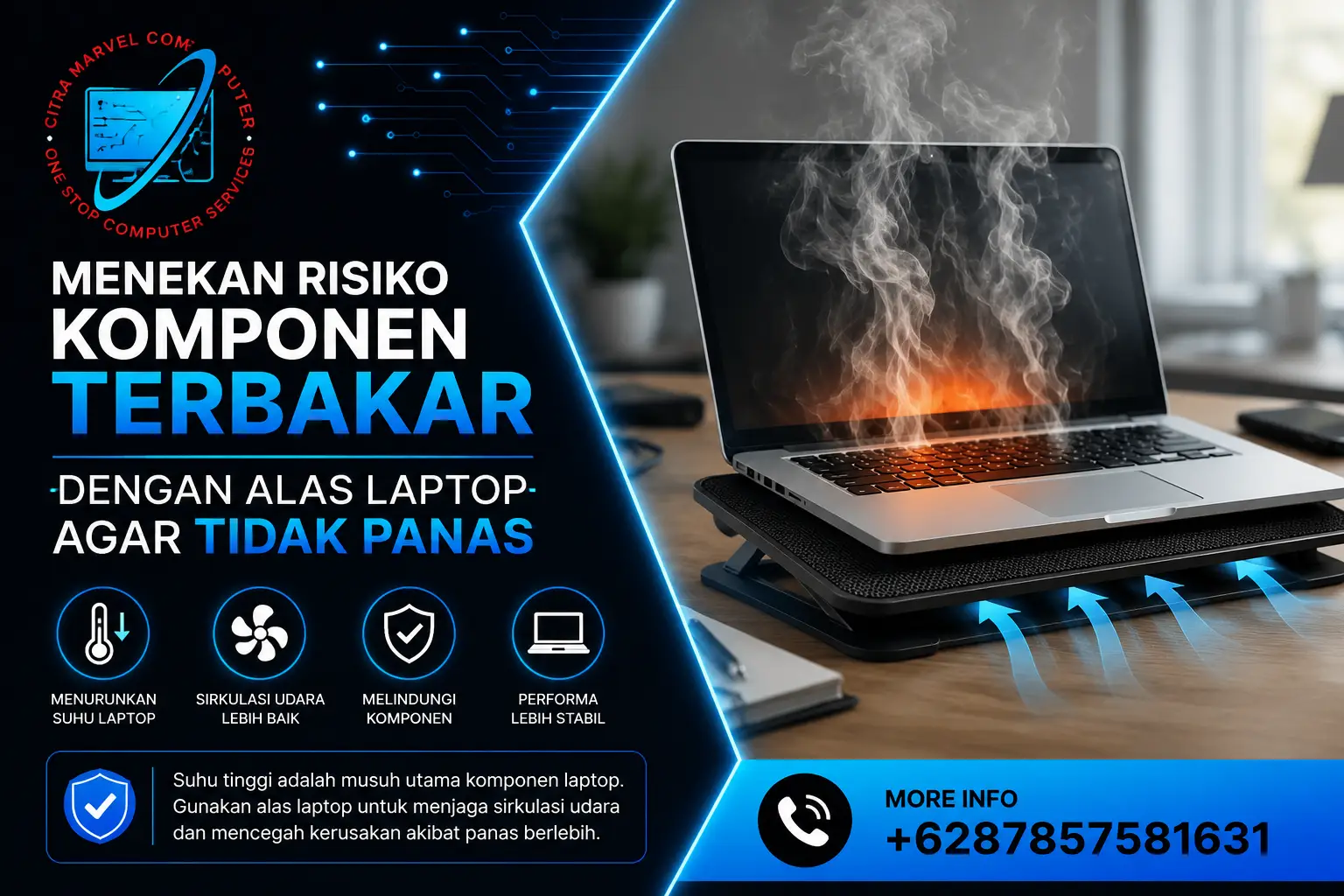 Menekan Risiko Komponen Terbakar dengan Alas Laptop Agar Tidak Panas Menekan Risiko Komponen Terbakar dengan Alas Laptop Agar Tidak Panas