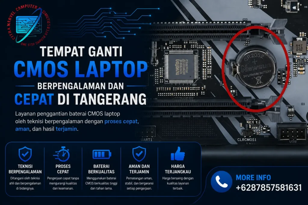 Tempat Ganti CMOS Laptop Berpengalaman dan Cepat di Tangerang