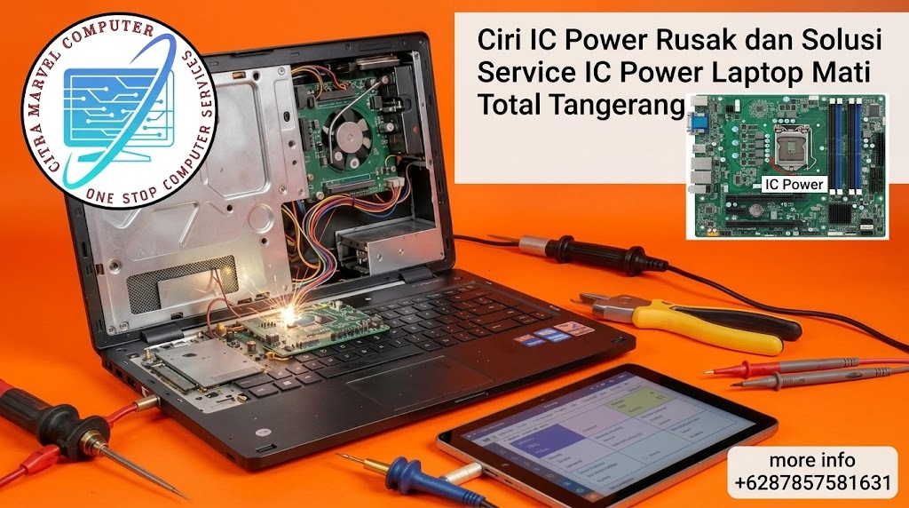 Ciri IC Power Rusak dan Solusi Service IC Power Laptop Mati Total Tangerang