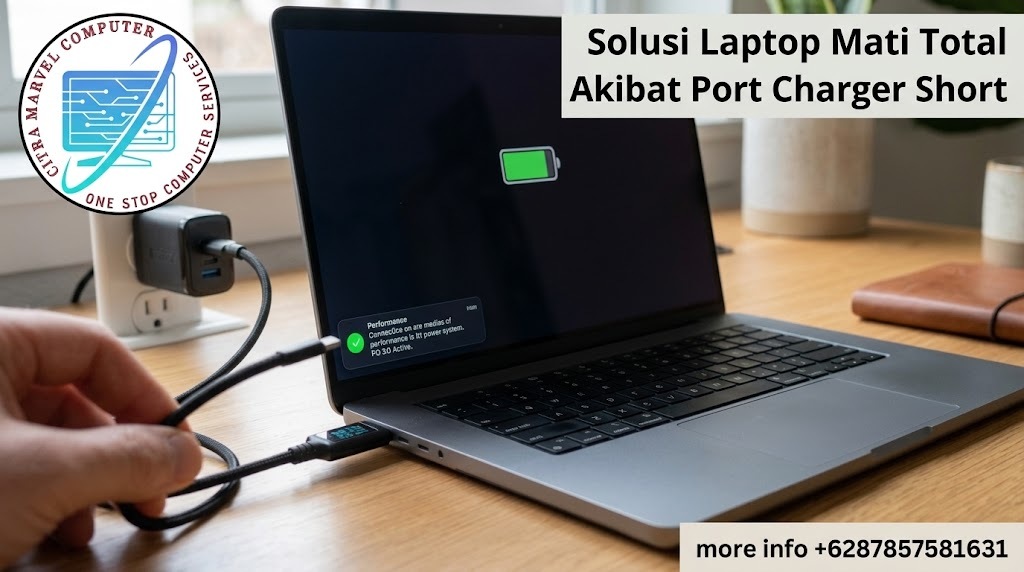 Solusi Laptop Mati Total Akibat Port Charger Short